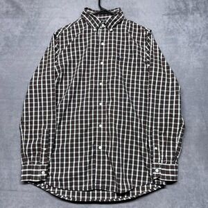 Chaps Easy Care Shirt Mens Medium Multicolor Plaid Logo Cotton Button Down